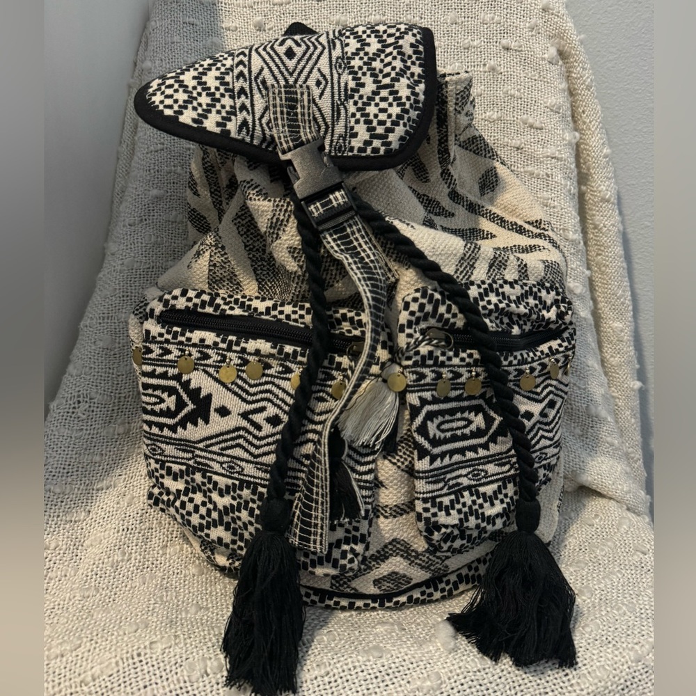 Mossimo Supply Co. Boho Black and Cream Backpack